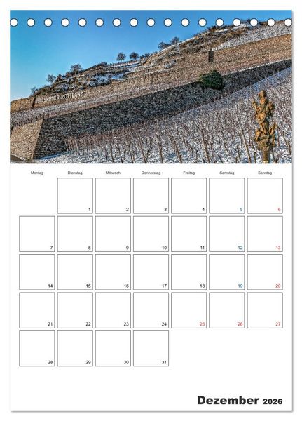 Produktbild: Rheingau Terminplaner (Tischkalender 2026 DIN A5 hoch), CALVENDO Monatskalender