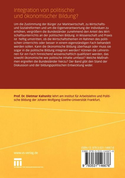 Produktbild: Integration von politischer und &Ouml;konomischer Bildung?