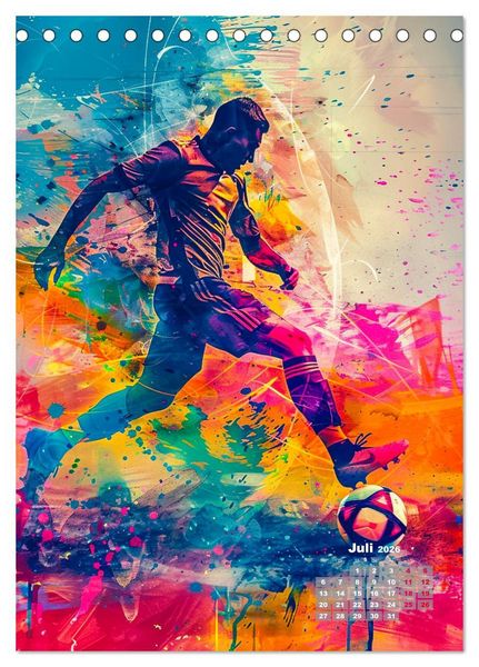 Produktbild: Fussball - Spieler in Action (Tischkalender 2026 DIN A5 hoch), CALVENDO Monatskalender