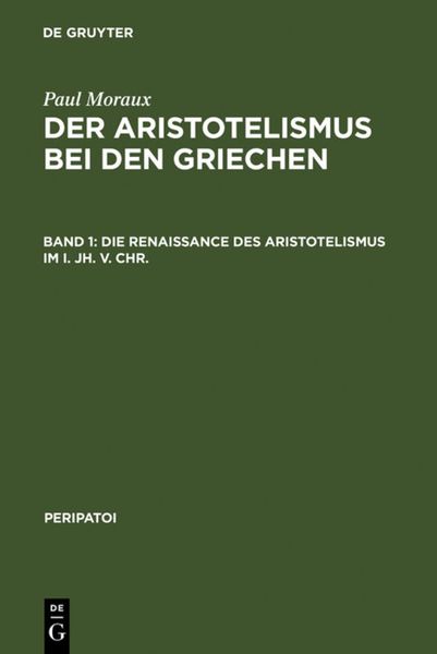 Produktbild: Die Renaissance des Aristotelismus im I. Jh. v. Chr.