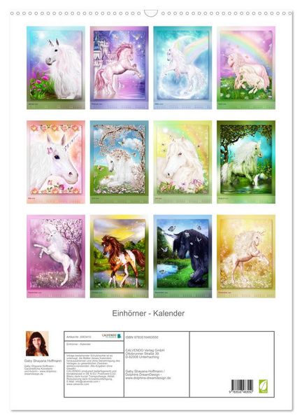 Produktbild: Einh&ouml;rner - Kalender (Wandkalender 2026 DIN A2 hoch), CALVENDO Monatskalender