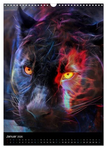 Produktbild: Raubkatzen - Artwork (Wandkalender 2026 DIN A3 hoch), CALVENDO Monatskalender