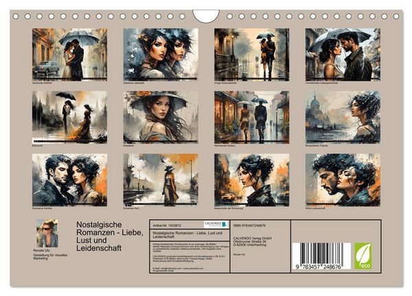 Produktbild: Nostalgische Romanzen - Liebe, Lust und Leidenschaft (Wandkalender 2026 DIN A4 quer), CALVENDO Monatskalender