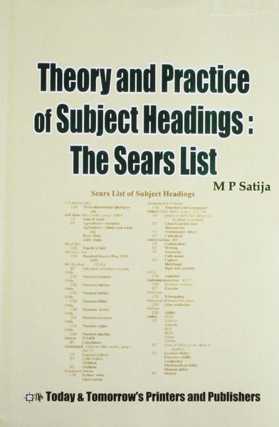 Produktbild: Theory and Practice of Subject Headings : The Sears List