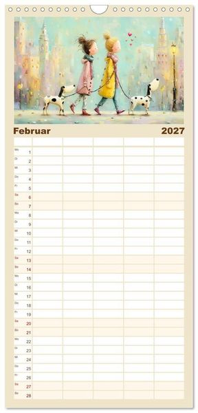 Produktbild: Familienplaner 2027 - Herzensmomente. Beste Freundinnen in Liebe verbunden mit 5 Spalten (Wandkalender, 21 x 45 cm) CALVENDO