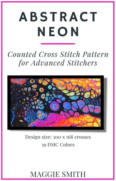 Produktbild: Abstract Neon Counted Cross Stitch Pattern for Advanced Stitchers (Abstract Cross Stitch)