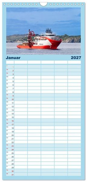 Produktbild: Familienplaner 2027 - Hochseeschiffe mit 5 Spalten (Wandkalender, 21 x 45 cm) CALVENDO