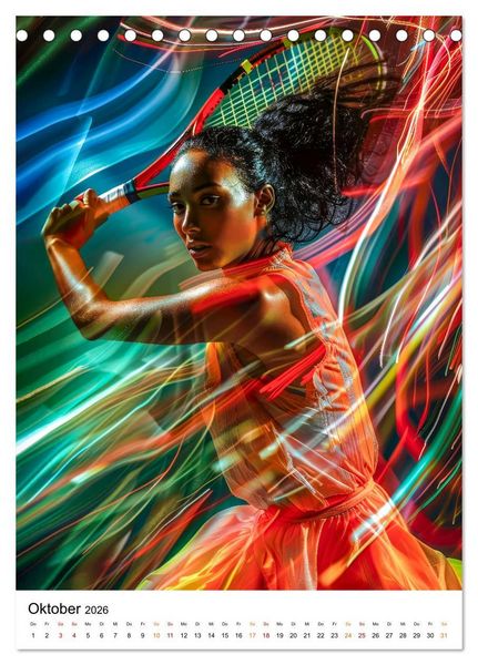 Produktbild: Tennis kreativ (Tischkalender 2026 DIN A5 hoch), CALVENDO Monatskalender