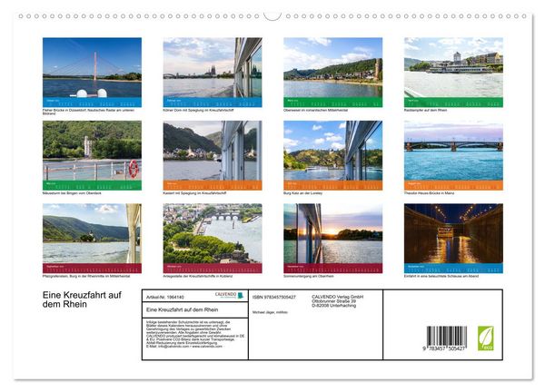 Produktbild: Eine Kreuzfahrt auf dem Rhein (hochwertiger Premium Wandkalender 2026 DIN A2 quer), Kunstdruck in Hochglanz