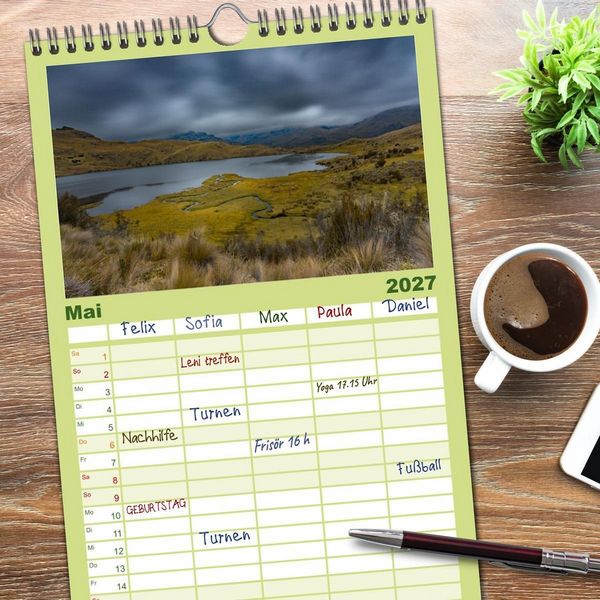 Produktbild: Familienplaner 2027 - Ecuador - Naturparadies am &Auml;quator mit 5 Spalten (Wandkalender, 21 x 45 cm) CALVENDO