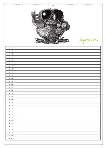 Produktbild: Tieronisch Eulen (Wandkalender 2027 DIN A2 hoch), CALVENDO Monatskalender