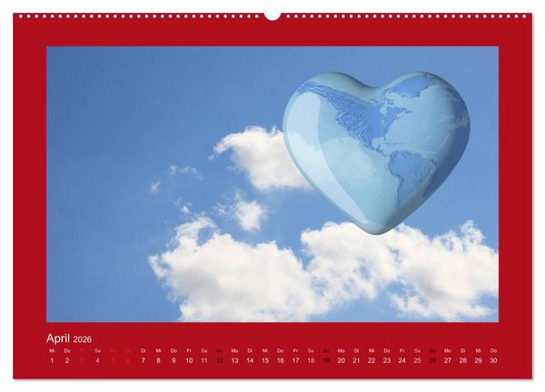 Produktbild: Botschaften mit Herz! (hochwertiger Premium Wandkalender 2026 DIN A2 quer), Kunstdruck in Hochglanz