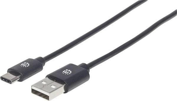 Produktbild: Manhattan USB-Kabel USB 2.0 USB-A Stecker, USB-C&reg; Stecker 2.00m Schwarz 354929