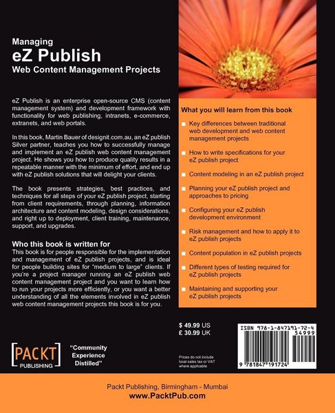 Produktbild: Managing EZ Publish Web Content Management Projects