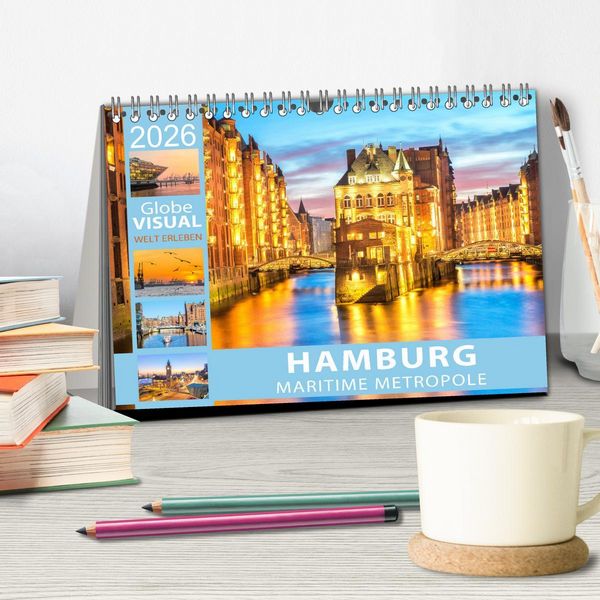 Produktbild: HAMBURG - Maritime Metropole (Tischkalender 2026 DIN A5 quer), CALVENDO Monatskalender