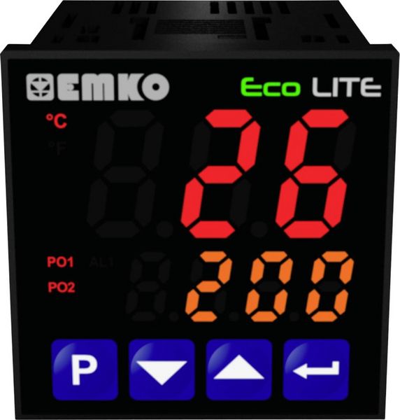 Emko ecoLITE.4.5.1R.0.0 Temperaturregler Pt100, J, K, R, S, T, L -199 bis +999 °C Relais 5 A (L x B x H) 90 x 48 x 48 mm