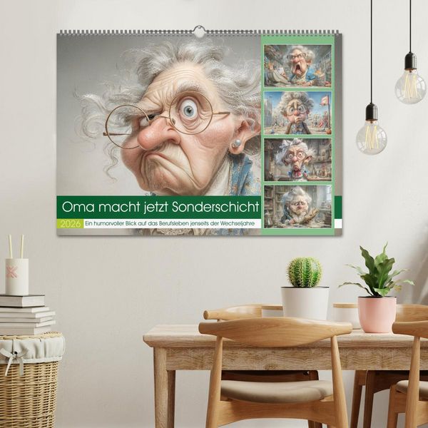 Produktbild: Oma macht jetzt Sonderschicht (Wandkalender 2026 DIN A2 quer), CALVENDO Monatskalender