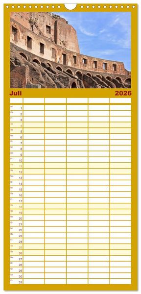 Produktbild: Familienplaner 2026 - Rom - Monumente f&uuml;r die Ewigkeit mit 5 Spalten (Wandkalender, 21 x 45 cm) CALVENDO
