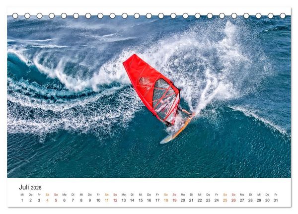 Produktbild: Windsurfen - endlose Wellen (Tischkalender 2026 DIN A5 quer), CALVENDO Monatskalender