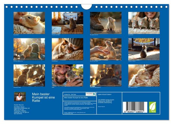 Produktbild: Mein bester Kumpel ist eine Ratte (Wandkalender 2026 DIN A4 quer), CALVENDO Monatskalender