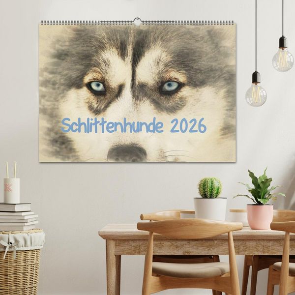 Produktbild: Schlittenhunde 2026 (Wandkalender 2026 DIN A2 quer), CALVENDO Monatskalender
