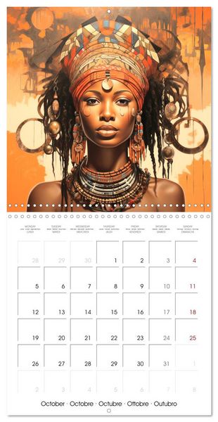 Produktbild: L'art de la beaut&eacute; africaine (Calendrier mural carr&eacute; 2026 30x30 cm) Calendrier double avec une page pour vos prises de notes