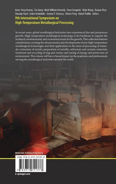 Produktbild: 9th International Symposium on High-Temperature Metallurgical Processing