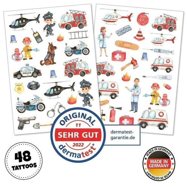 Produktbild: HAPPY TATTS, Kinder-Tattoos, 'Tat&uuml;-Tata' (48 Stk.)