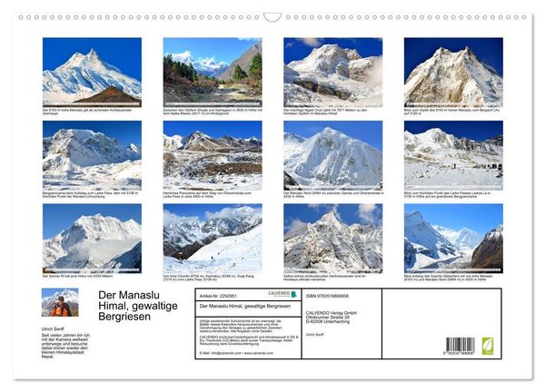 Produktbild: Der Manaslu Himal, gewaltige Bergriesen (Wandkalender 2027 DIN A2 quer), CALVENDO Monatskalender