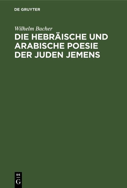 Produktbild: Die hebr&auml;ische und arabische Poesie der Juden Jemens