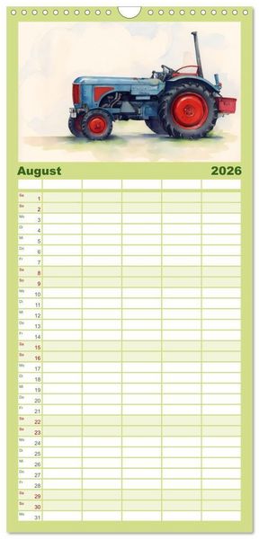 Produktbild: Familienplaner 2026 - Alte Schlepper in neuem Glanz mit 5 Spalten (Wandkalender, 21 x 45 cm) CALVENDO