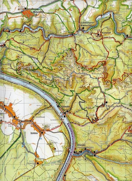 Produktbild: Gro&szlig;e Karte der S&auml;chsischen Schweiz 1:30 000