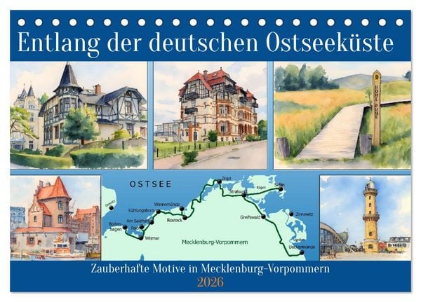 Produktbild: Entlang der deutschen Ostseek&uuml;ste (Tischkalender 2026 DIN A5 quer), CALVENDO Monatskalender