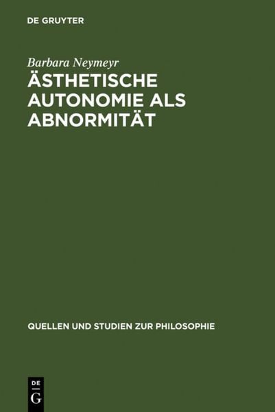 Produktbild: &Auml;sthetische Autonomie als Abnormit&auml;t