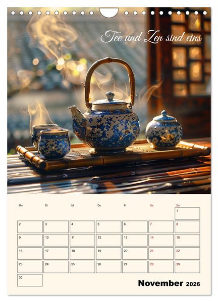 Produktbild: Du, mein geliebter Tee (Wandkalender 2026 DIN A4 hoch), CALVENDO Monatskalender