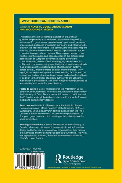 Produktbild: The Differentiated Politicisation of European Governance