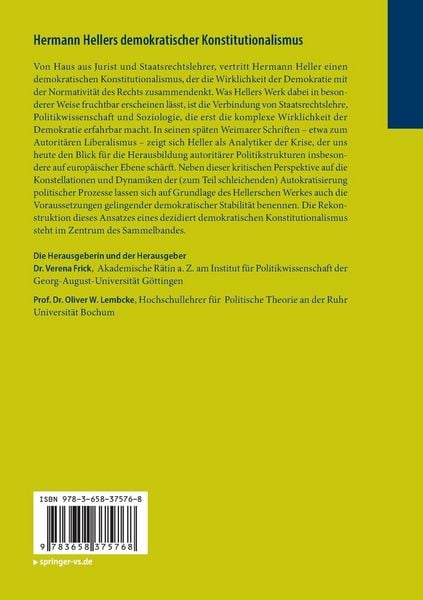 Produktbild: Hermann Hellers demokratischer Konstitutionalismus