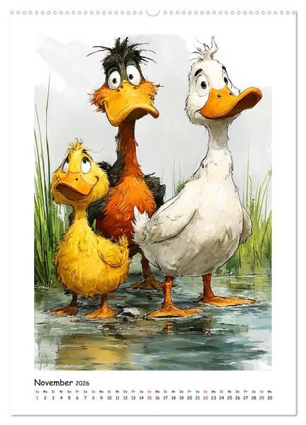 Produktbild: Gl&uuml;ckliche Tiere. Ein lieblicher Kinderkalender (Wandkalender 2026 DIN A2 hoch), CALVENDO Monatskalender