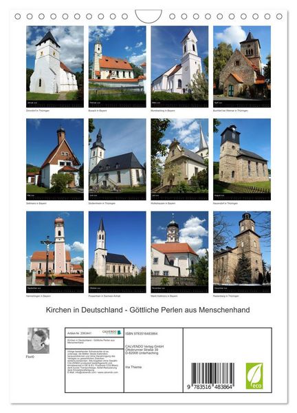 Produktbild: Kirchen in Deutschland - G&ouml;ttliche Perlen aus Menschenhand (Wandkalender 2026 DIN A4 hoch), CALVENDO Monatskalender