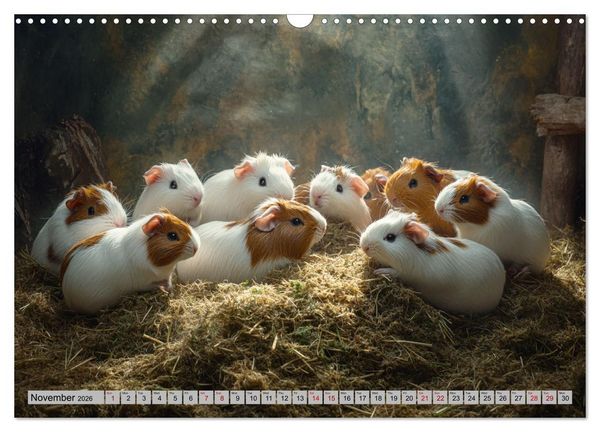 Produktbild: Guinea Pigs with Happy Squeal (Wall Calendar 2026 DIN A3 landscape), CALVENDO 12 Month Wall Calendar