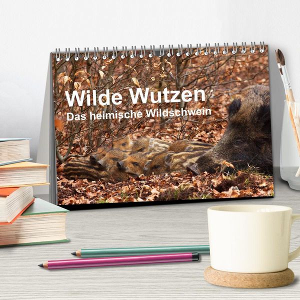 Produktbild: Wilde Wutzen. Das heimische Wildschwein (Tischkalender 2026 DIN A5 quer), CALVENDO Monatskalender