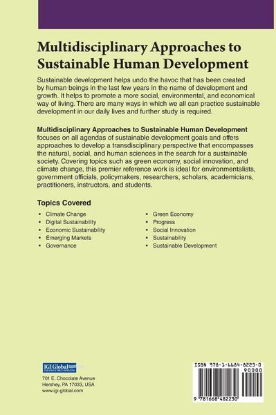 Produktbild: Multidisciplinary Approaches to Sustainable Human Development