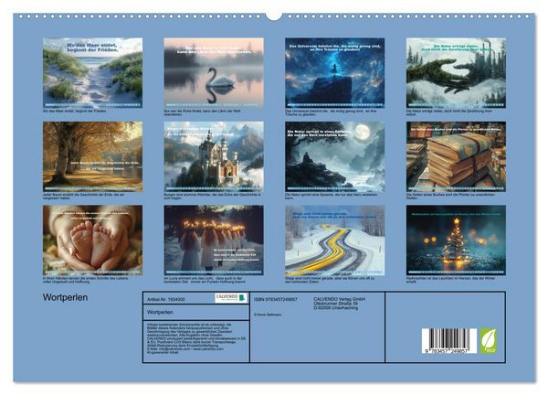 Produktbild: Wortperlen (hochwertiger Premium Wandkalender 2026 DIN A2 quer), Kunstdruck in Hochglanz