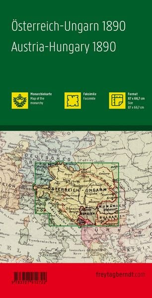 Produktbild: freytag & berndt &Ouml;sterreich-Ungarn 1890, Historische Karte 1:1,5 Mio.
