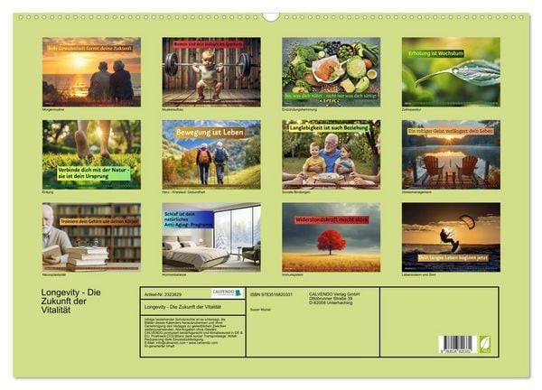 Produktbild: Longevity - Die Zukunft der Vitalit&auml;t (Wandkalender 2027 DIN A2 quer), CALVENDO Monatskalender