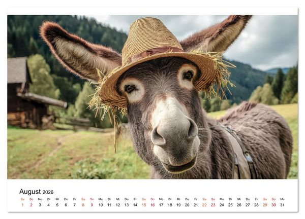 Produktbild: Esel - sanfte Seelen, gro&szlig;e Ohren (Wandkalender 2026 DIN A3 quer), CALVENDO Monatskalender