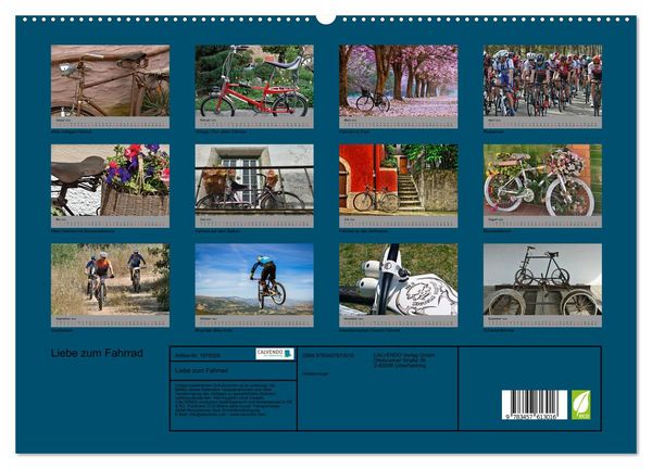 Produktbild: Liebe zum Fahrrad (Wandkalender 2026 DIN A2 quer), CALVENDO Monatskalender
