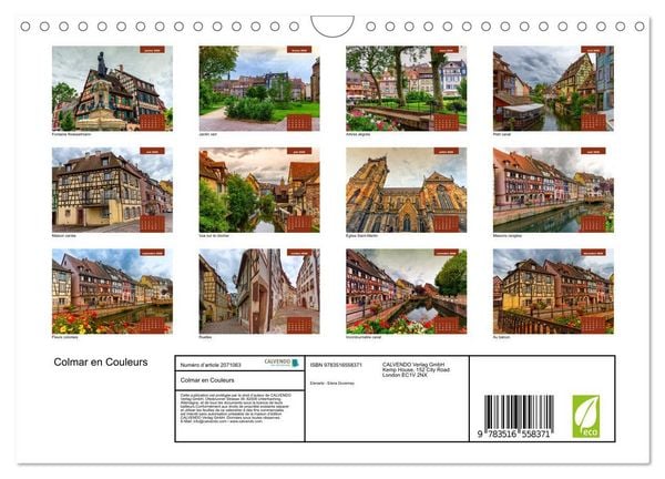 Produktbild: Colmar en Couleurs (Calendrier mural 2026 DIN A4 vertical), CALVENDO calendrier mensuel