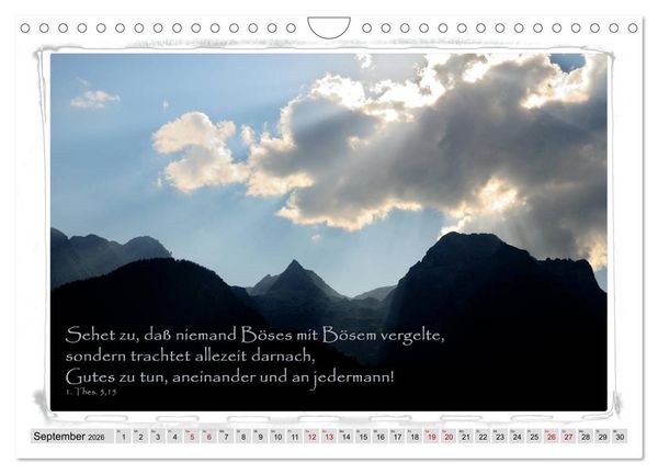 Produktbild: Biblische Spr&uuml;che und Verse (Wandkalender 2026 DIN A4 quer), CALVENDO Monatskalender