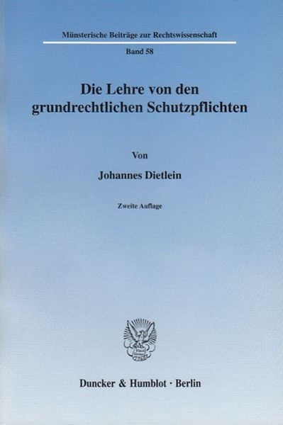 Produktbild: Die Lehre von den grundrechtlichen Schutzpflichten.